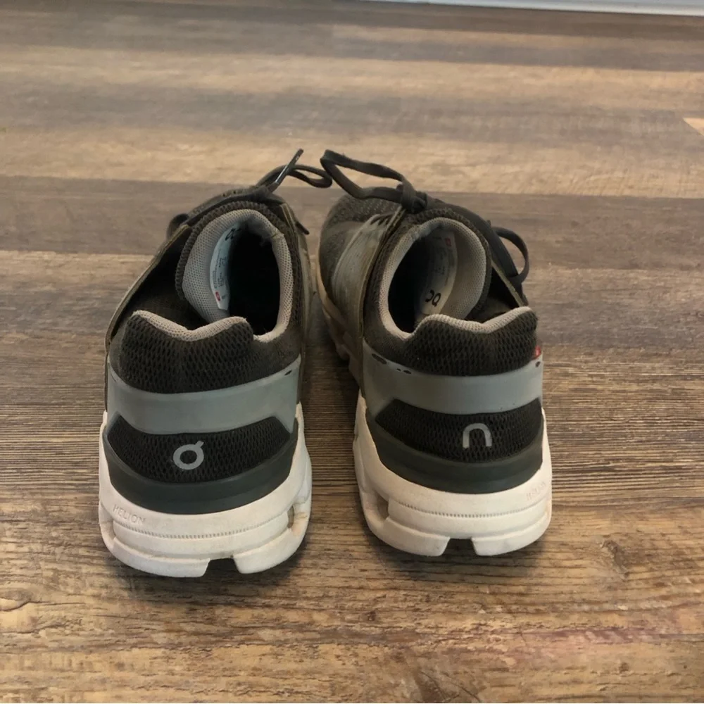 On cloud tennis shoes used condition.  Has some holes,pictures& slits on bottom